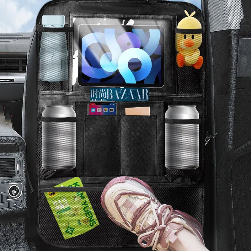 Universal Car Seat Back Protector with Storage Pockets