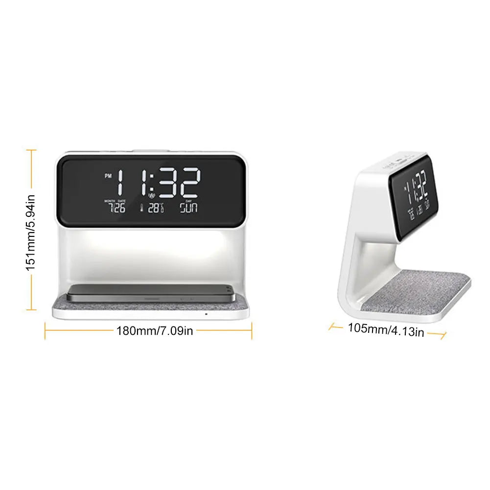 All-in-One Bedside Dock: Light, Clock & Charger