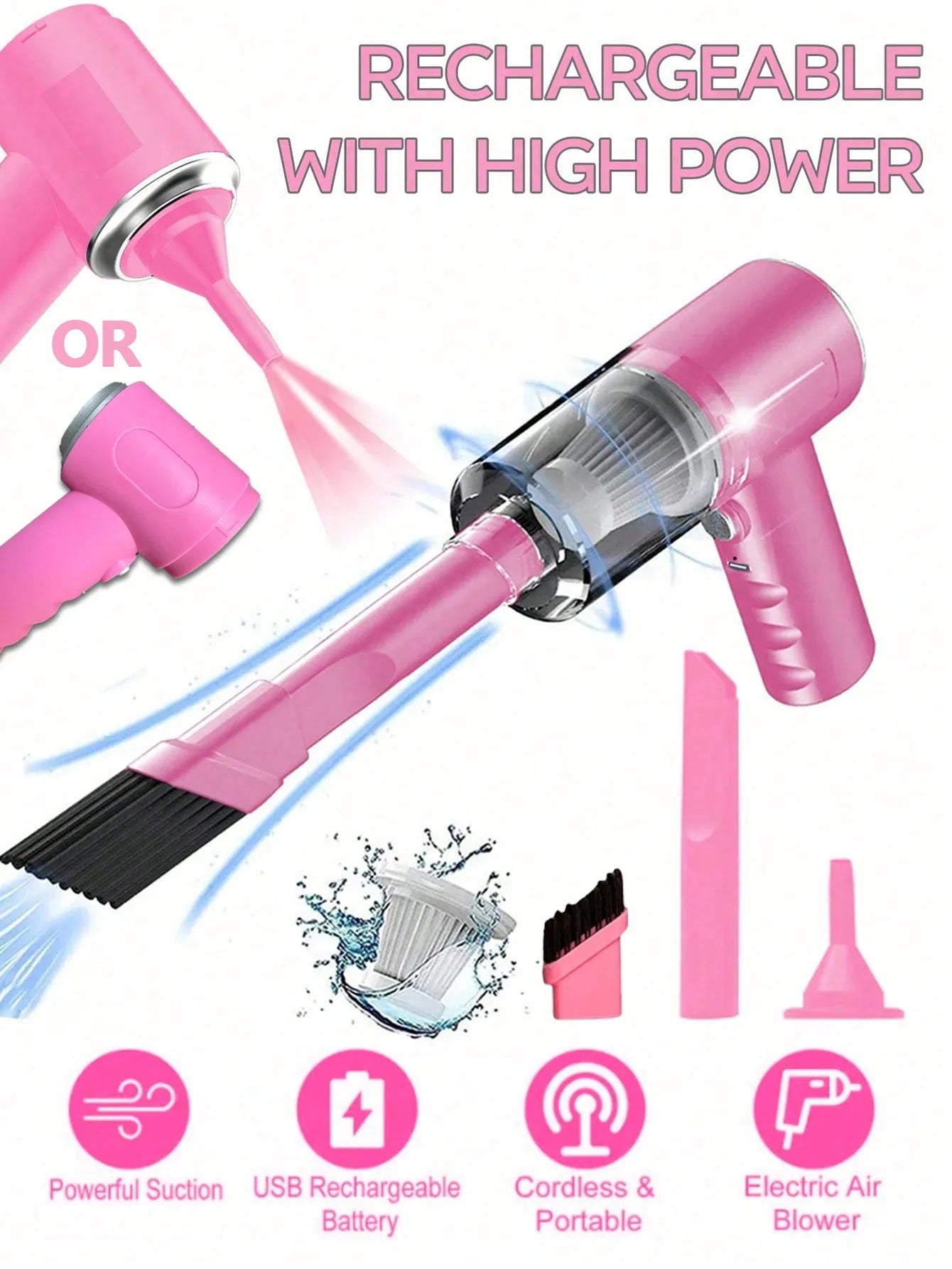 3-in-1 USB Portable Vacuum & Blower