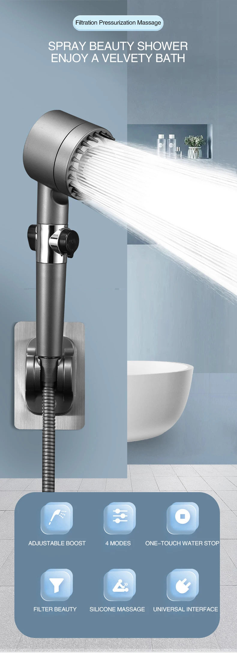 HydroPower Massage Showerhead