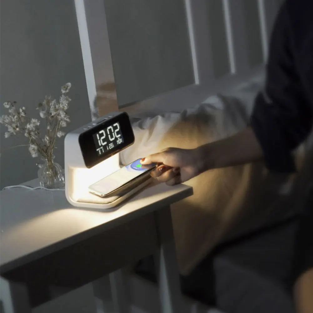 All-in-One Bedside Dock: Light, Clock & Charger