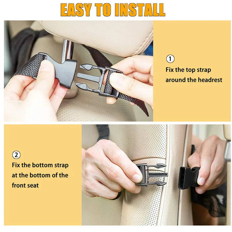 Universal Car Seat Back Protector with Storage Pockets