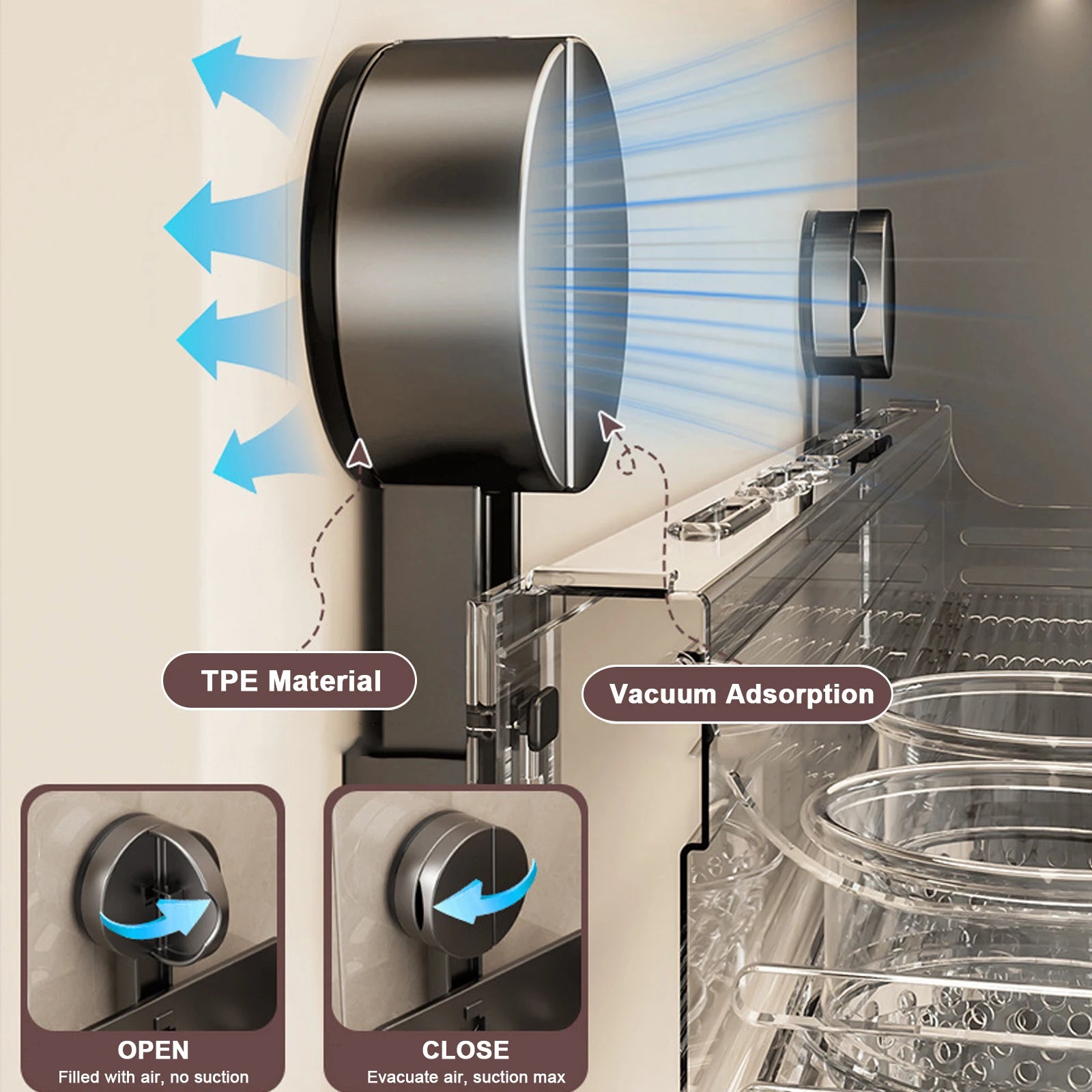 Suction Cup Kitchen Utensil & Spice Rack