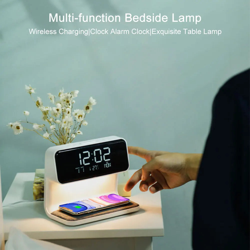 All-in-One Bedside Dock: Light, Clock & Charger