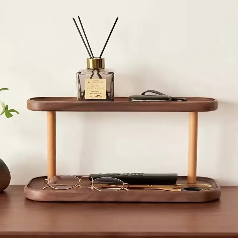 Two-Tier Wooden Desktop Shelf