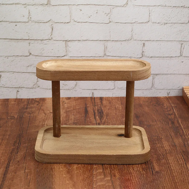 Two-Tier Wooden Desktop Shelf