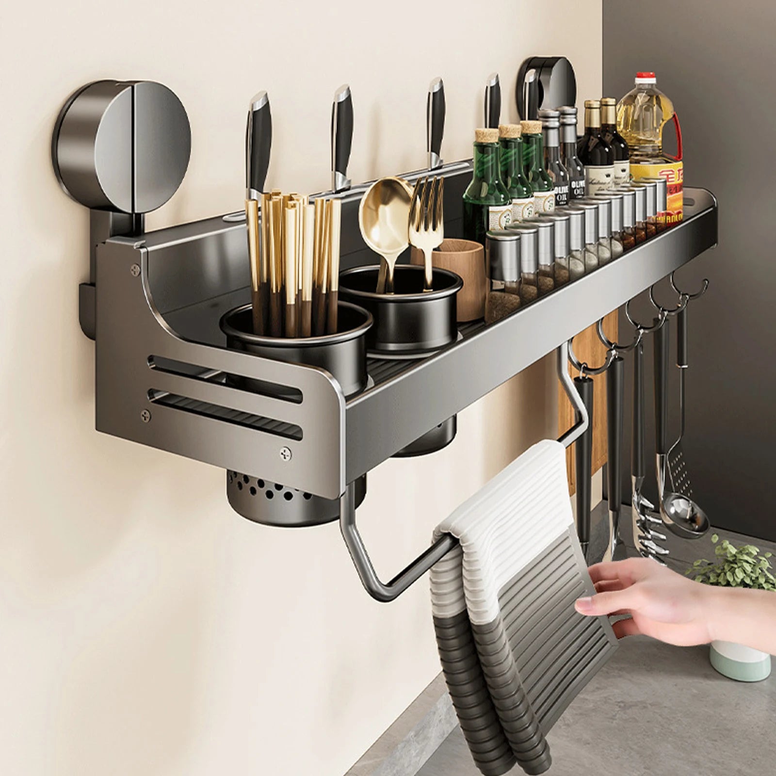 Suction Cup Kitchen Utensil & Spice Rack