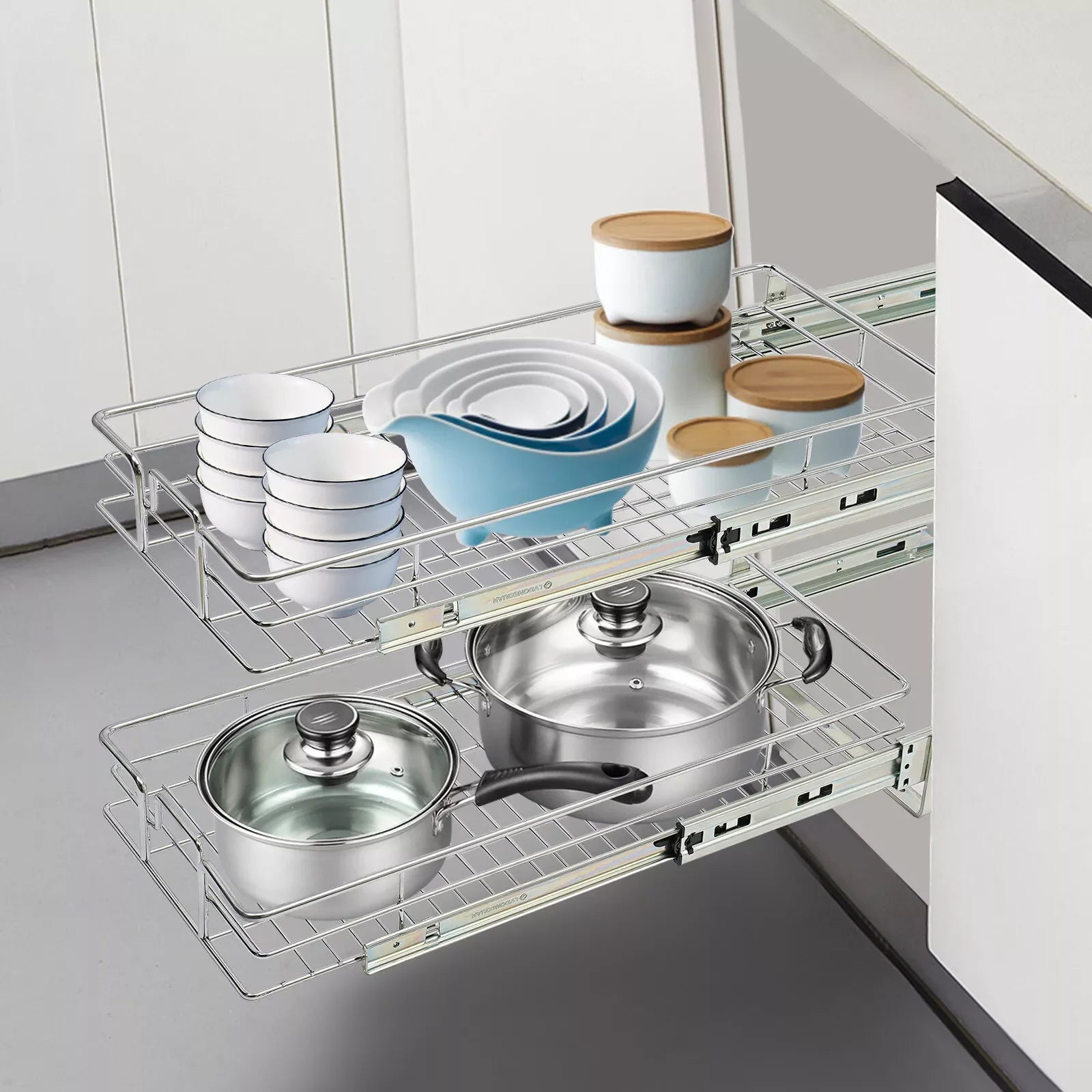 2-Tier Pull-Out Cabinet Organizer