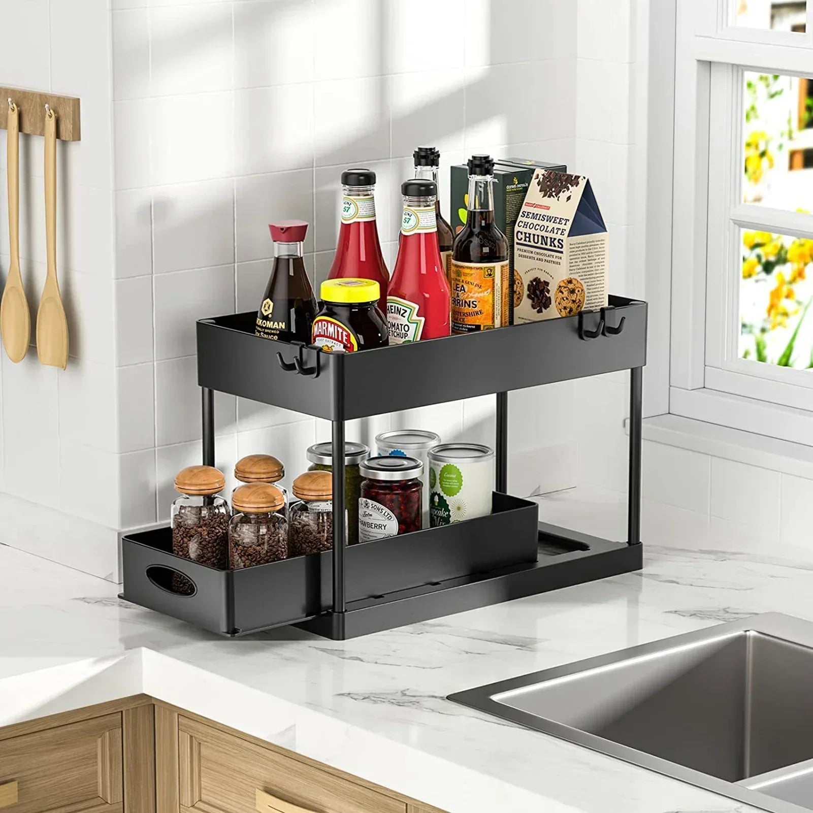 Sliding Cabinet Organizer Basket