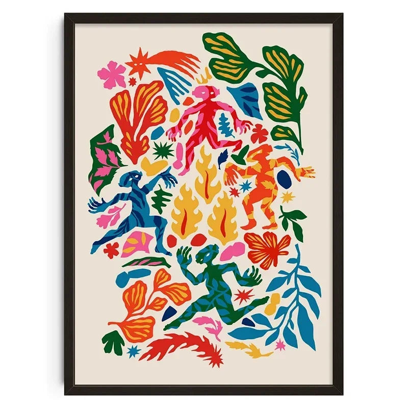Retro Abstract Nourishing Soul Classic Wall Art,  Canvas Print Poster, Suitable for Home, Living Room, Room Decoration Painting