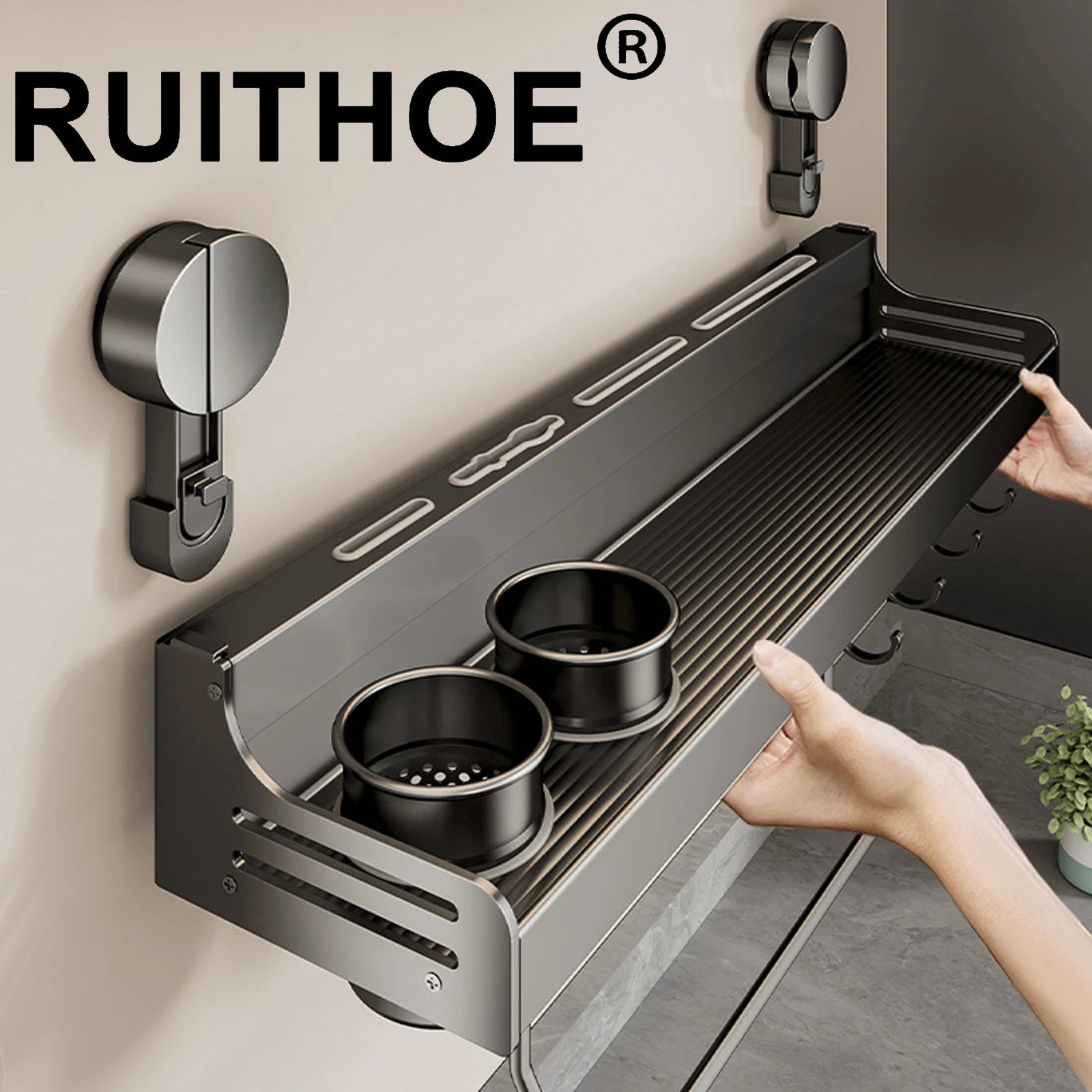 Suction Cup Kitchen Utensil & Spice Rack