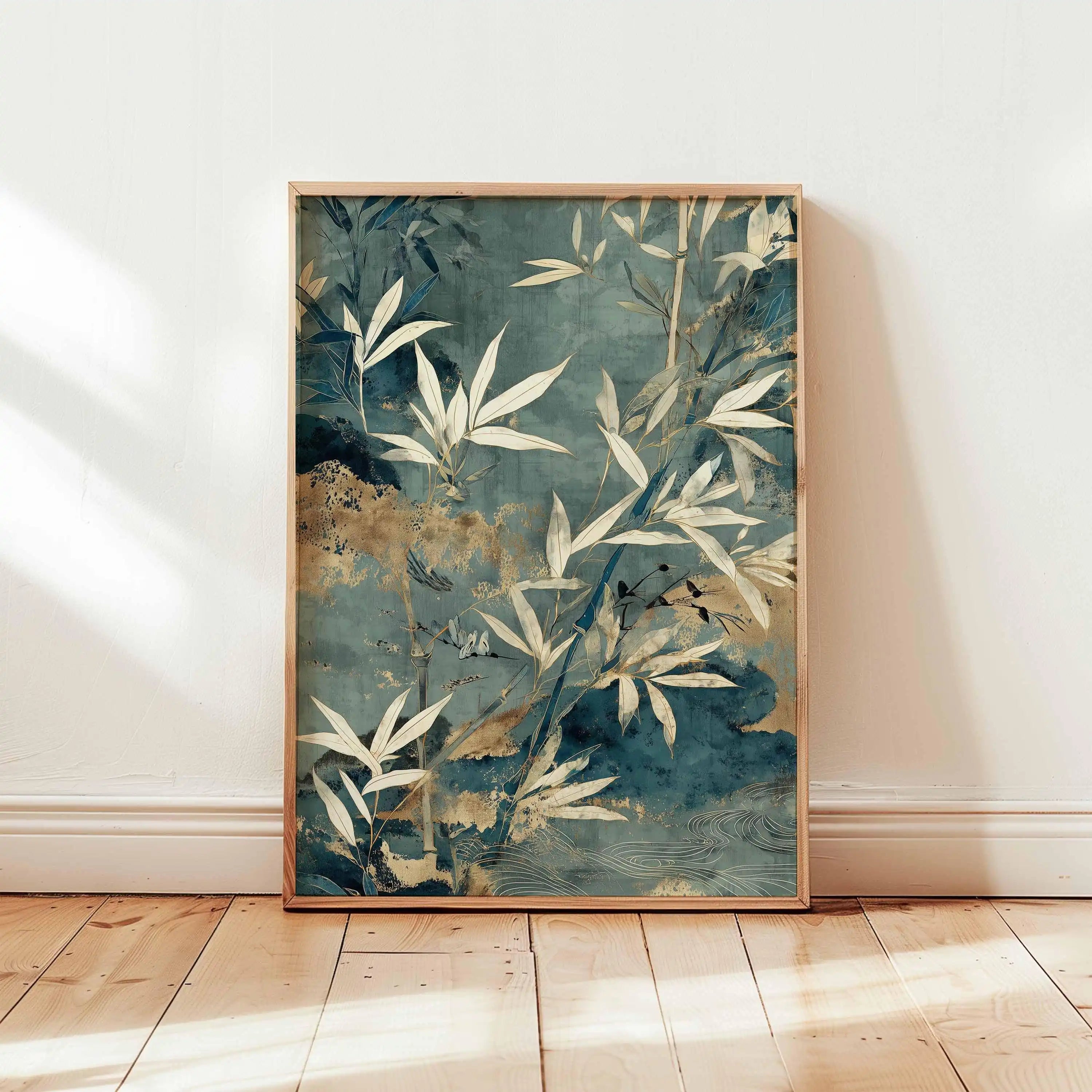 Japanese Crane Poster, Vintage Ukiyo-e Wall Art, Red Sun and Pine Tree Print, Traditional Japanese Artwork, Oriental Home Decor