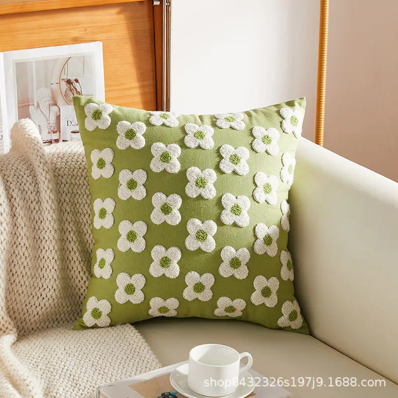 Floral Embroidered Cushion Cover