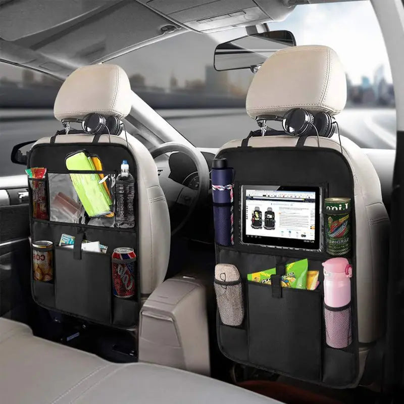 Universal Car Seat Back Protector with Storage Pockets