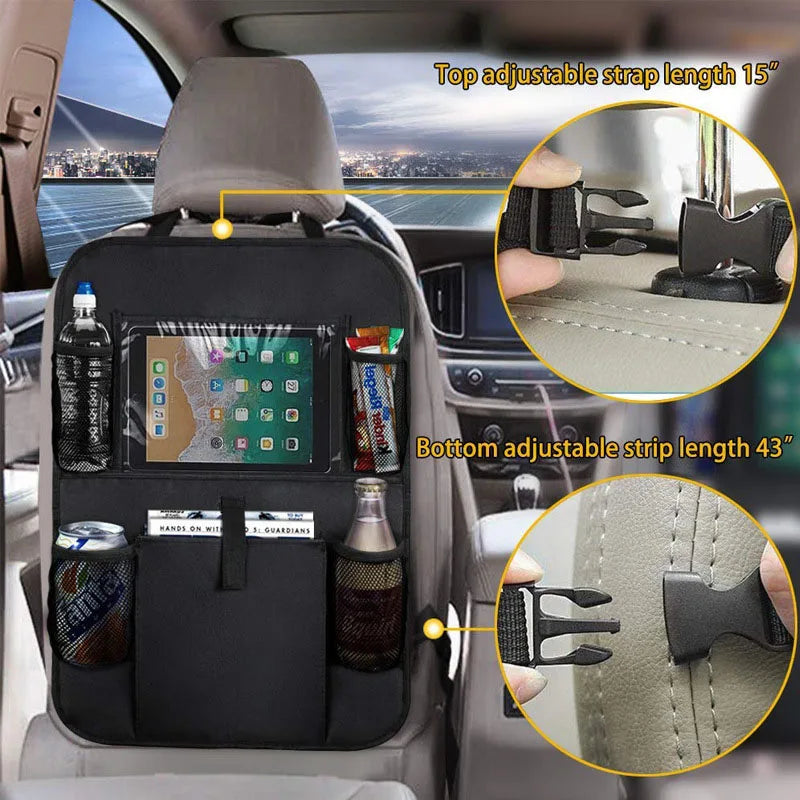 Universal Car Seat Back Protector with Storage Pockets