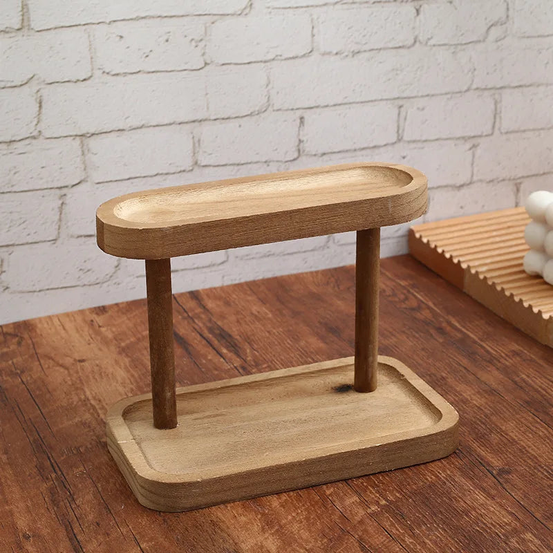 Two-Tier Wooden Desktop Shelf