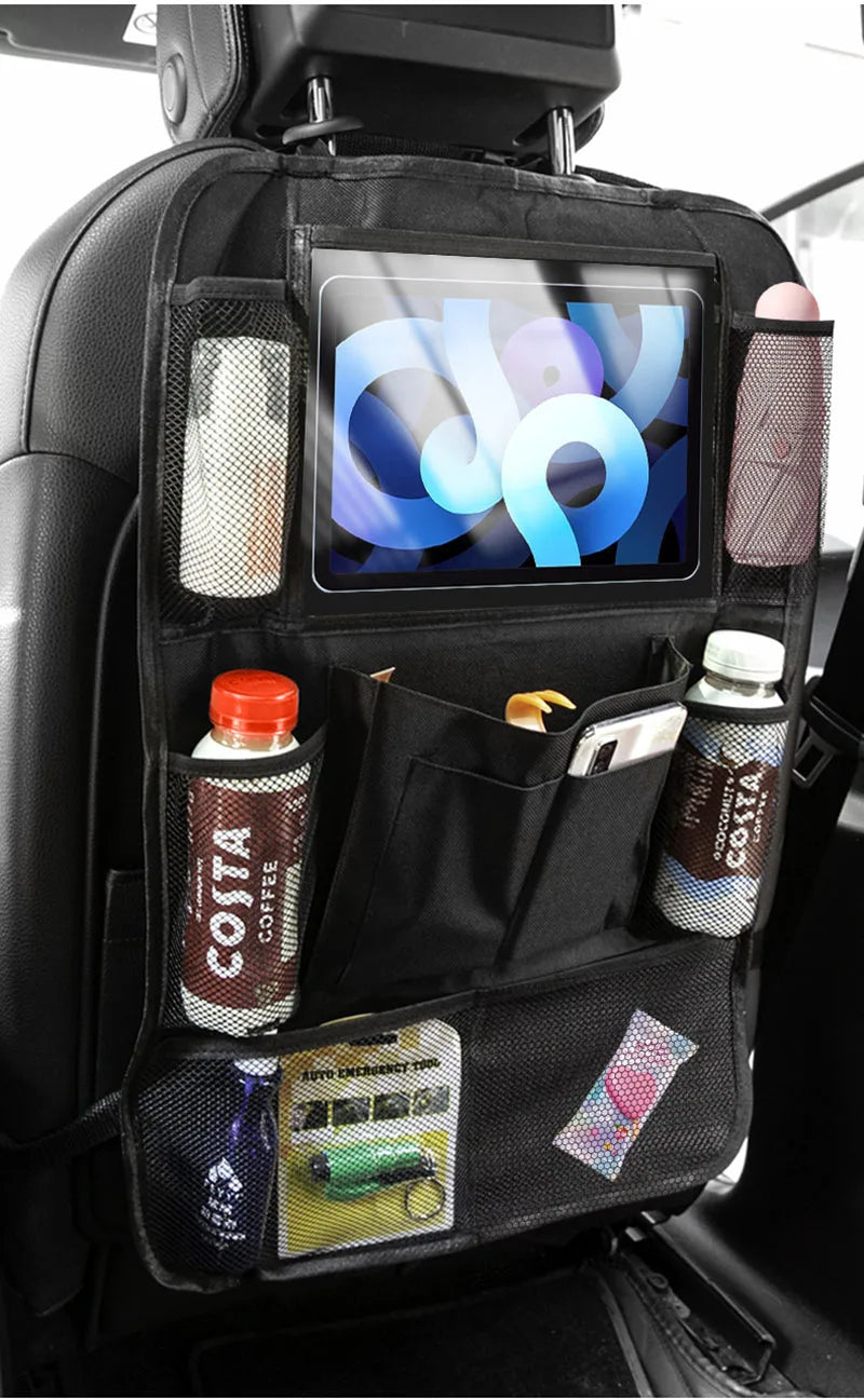Universal Car Seat Back Protector with Storage Pockets