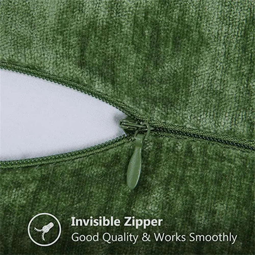 Blue Chenille Pillow Cover