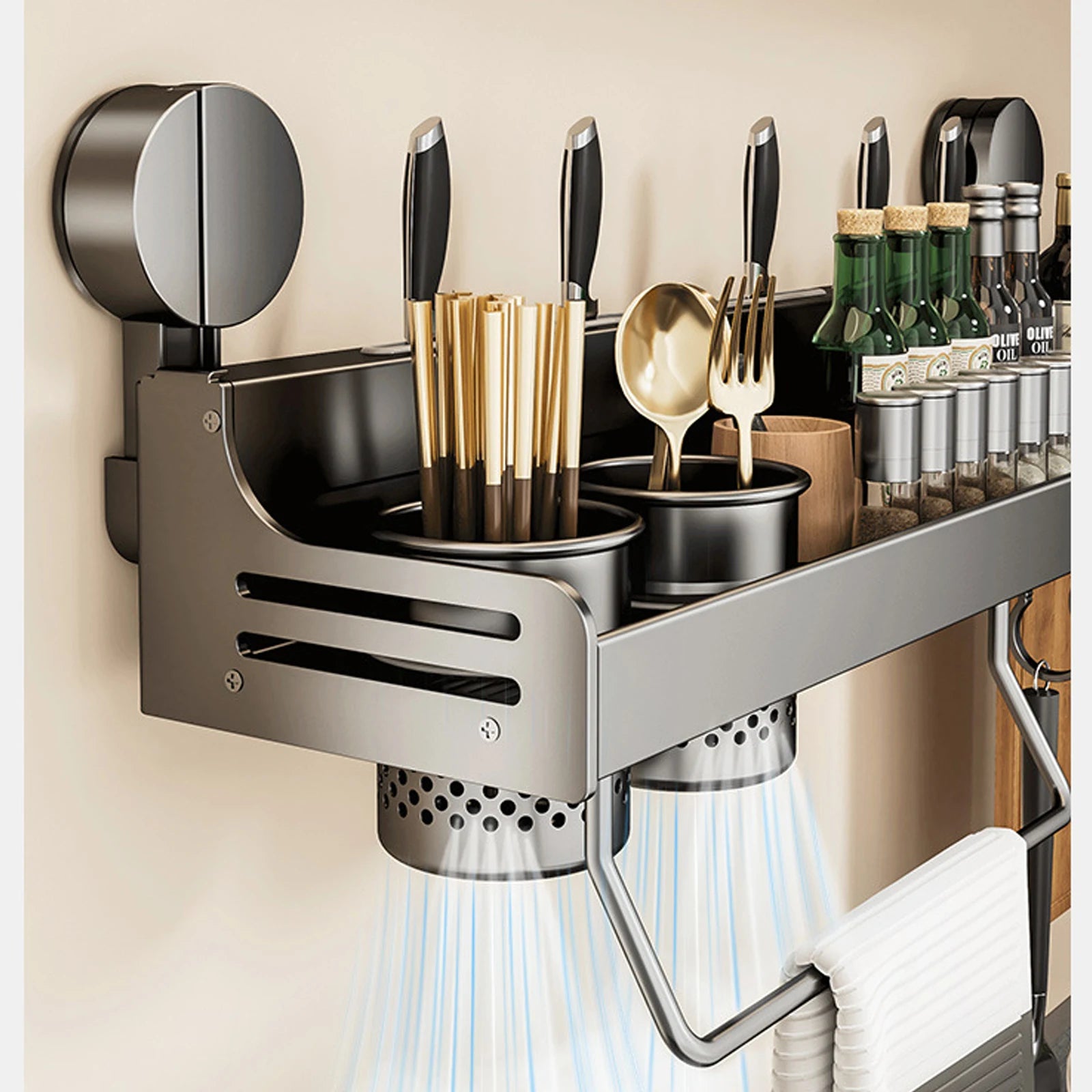 Suction Cup Kitchen Utensil & Spice Rack