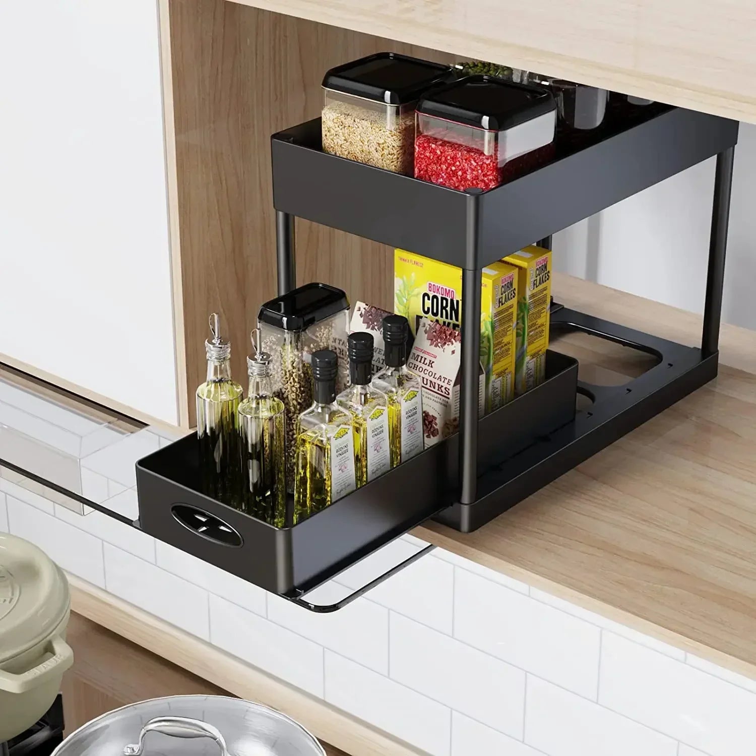 Sliding Cabinet Organizer Basket